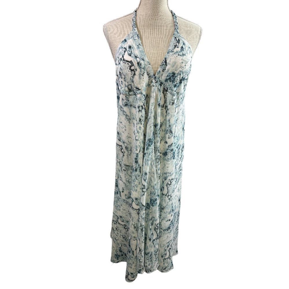 Heidi Klein Halter Midi Dress Snake Print Size M NWT Beachy Coastal